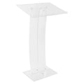 Generic 43.31 Inch Acrylic Clear Conference Presentation Pulpit Transparent Churches Lecterns Presentation Podiums for Classroom/Wedding/Conference/Lecture/Concert