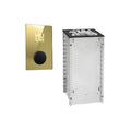 HUUM CORE6 6.5KW Series, Sauna Heater, Customizable Exterior with Control (Sauna Stones Included) (6.5kW Naked - Black Stainless Steel Inlay, UKU WiFi - Gold)