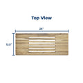 24" Wall Mounted Teak Wood Folding Shower Seat Bench with Slots