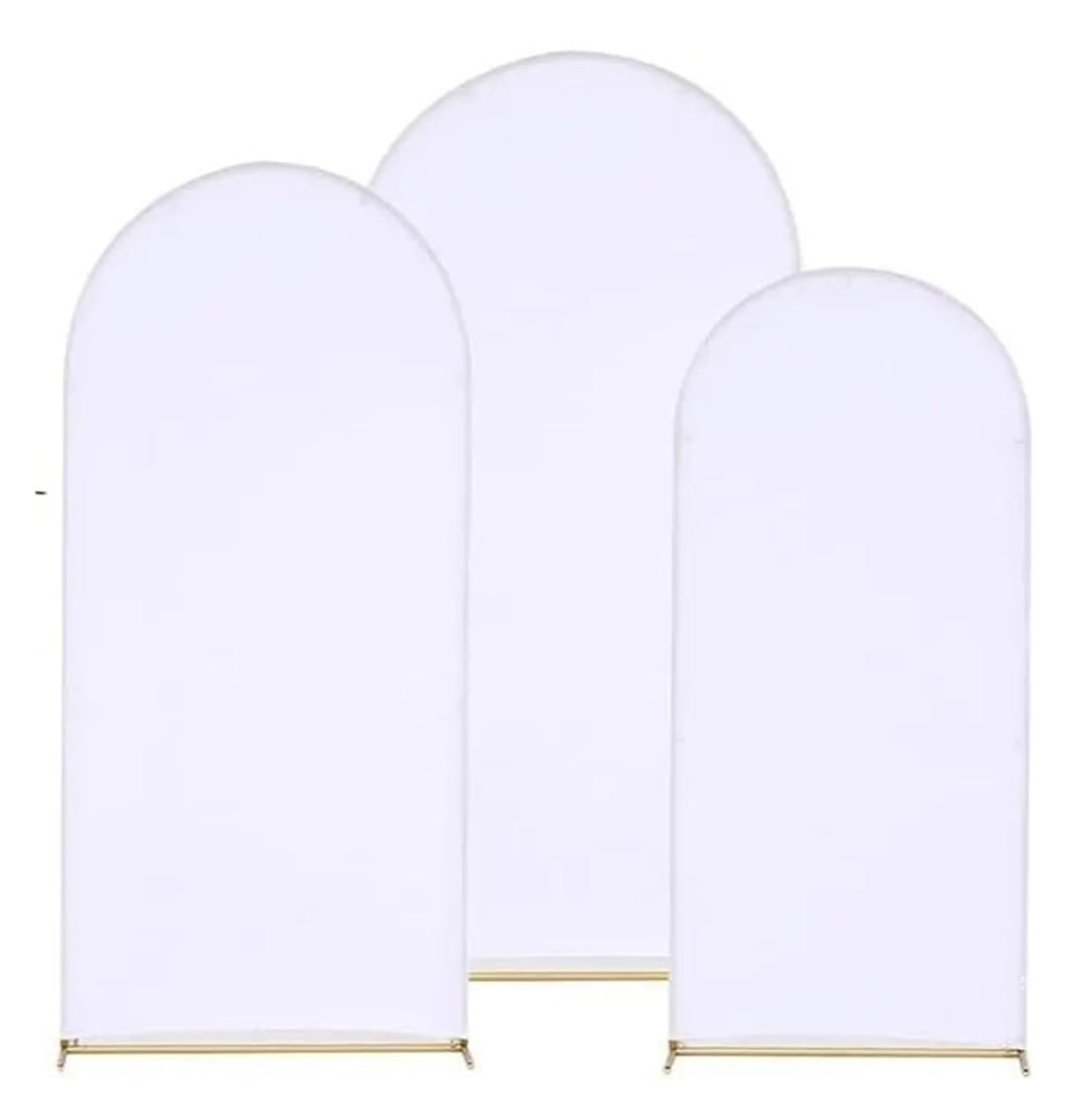 Metal Wedding Arch Backdrop Stand with Cover Backdrop Stand for Birthday Party Ceremony Anniversary Celebration Door Arch Frame(Frame with Cover)