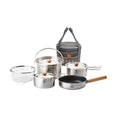 It likes KZ Premium camping outdoor Stainless Steel Clad Cook Set 6P
