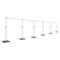Hecis10ftx50ft Pipe and Drape Backdrop Stand Kit, Heavy Duty Backdrop Stand, Adjustable Metal Background Stand for Parties Birthday Party Baby Shower Wedding Decorations
