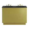 Modway Quantum Modern 48" Double Sink Bathroom Vanity in Black Gold with Ceramic Sink Basin and Storage Drawer