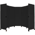 Versare MP10 Portable Folding Wall Partition | Economical 5 Panel Design | Portable Room Divider On Wheels | Adjustable, Freestanding Setup | Multiple Widths