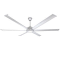 Big Ass Fans Mammoth 84" Outdoor Ceiling Fan w LED Light – Silver Finish – Smart Wi-Fi Fan w Remote & Voice Control – Wet Rated Quiet Patio Fan – 15,683 CFM – Modern Industrial Look – 3 Yr Warranty