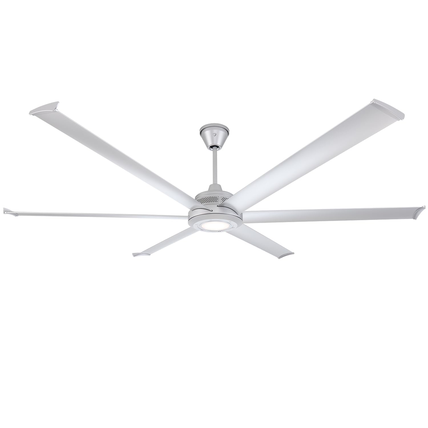Big Ass Fans Mammoth 84" Outdoor Ceiling Fan w LED Light – Silver Finish – Smart Wi-Fi Fan w Remote & Voice Control – Wet Rated Quiet Patio Fan – 15,683 CFM – Modern Industrial Look – 3 Yr Warranty