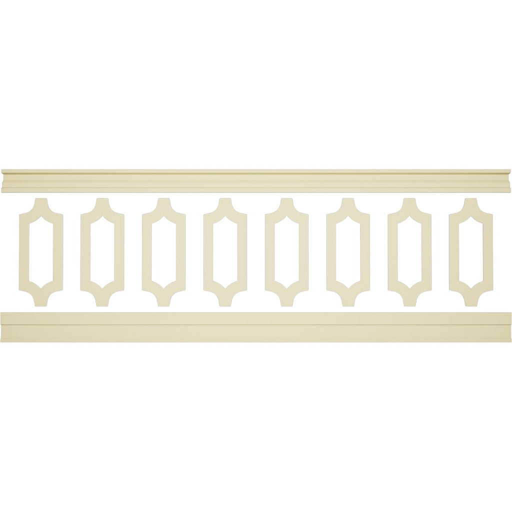 WPKUSC041P032 94 1/2"L (Adjustable 32"H to 36"H) Ashford Scalloped Panel Traditional Wainscot Paneling Kit
