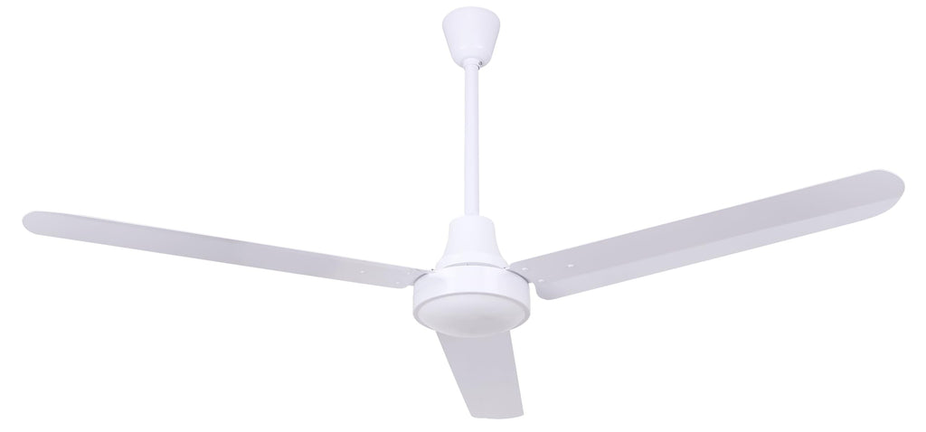 56" White Industrial Ceiling Fan – High-Performance DC Motor for Gyms, Schools, Studios, and Large Spaces – Quiet & Energy-Efficient – Wall Control Included