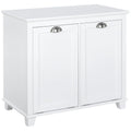 White Tilt Out Laundry Hamper Cabinet Bathroom Storage Organizer White Small Space Floor Standing Sorter with 2 Compartments Laundry Room Bedroom Hidden Hamper Freestanding Narrow Space Saving
