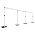 Hecis Portable Pipe and Drape Backdrop Stand 6-10' Tall x 10-30' Wide Double Crossbar, Adjustable Pipe and Drape Backdrop Kit for Event， Party, Trade Shows and Wedding Decor