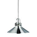 Kichler Grenoble Mini Pendant Light Fixture, Contemporary Kitchen Island Hanging Light with Brushed Nickel Cone Shade, 1-Light 150W Max for Kitchen Island or Dining Room (11" x 8"), 2714NI