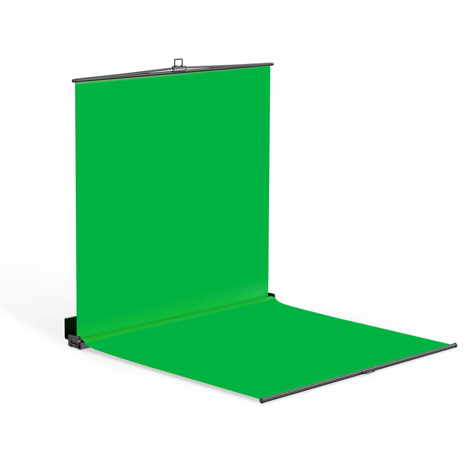 RAUBAY Collapsible Green Screen - FloorFlex Backdrop with Floor Extension 7x7x7 ft - Portable Retractable Chroma Key Background with Stand for Video Conference, Streaming, Photo Studio CGS2100 - FX