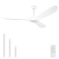 YOZZAN Solid Wood Ceiling Fans no Light,60'' White Ceiling Fan with Remote Control,DC Motor with Large Airflow,Indoor and Outdoor Ceiling Fan for Living Room,Bedroom,Patios