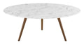 Modway Lippa 40" Mid-Century Modern Round Coffee Table with Tripod Base in Walnut White