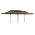 Taupe Gazebo, 236.2x106.3 Inch Outdoor Canopy Tent with Tubular Steel Frame, UV Resistant Polyester Fabric, Foldable Patio Shelter for Garden, Beach, BBQ Outdoor Structures
