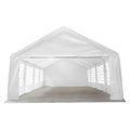 Xhnifbn White Party Tent 26.2'x13.1' PE Canopy Gazebo with Steel Frame, 4 Sidewalls & Windows, UV-Resistant Shelter for Backyard Camping Festivals Outdoor