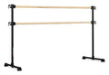 VITA Barre Portable Freestanding Double Ballet Barre, Professional, 6 Ft Bars, Black, Wood | Adjustable Height, Made in USA, Home or Gym Exercise Equipment for Kids & Adults | Dance, Fitness, Pilates