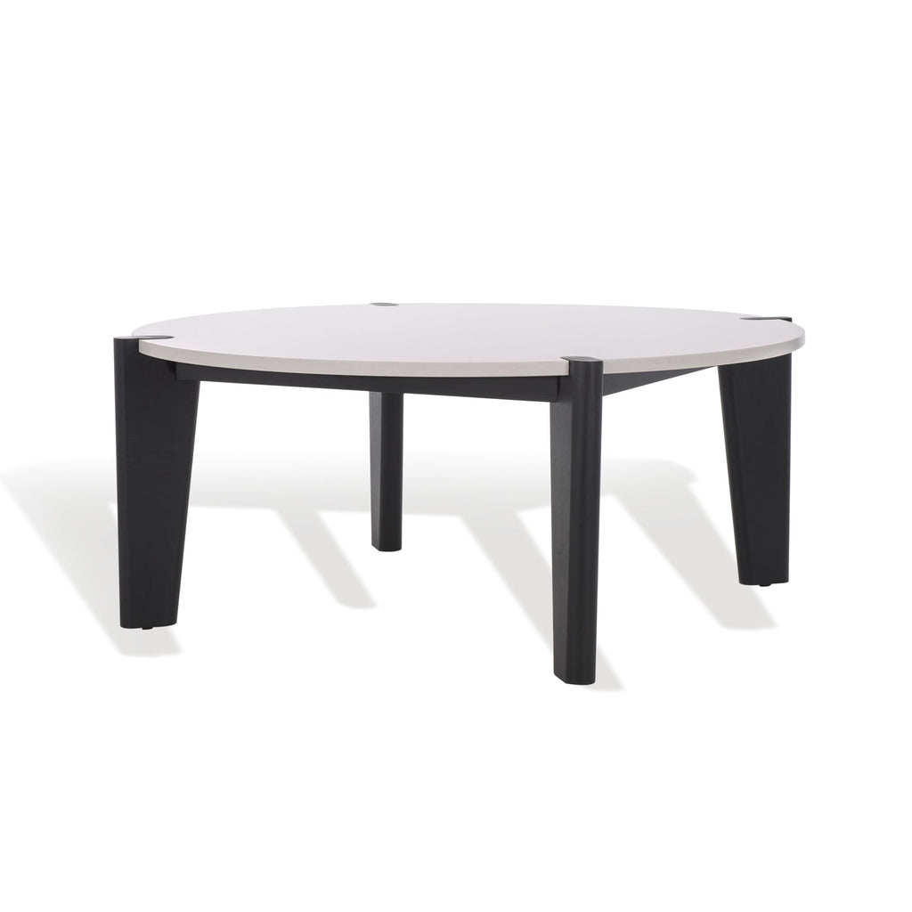 SAFAVIEH Couture Collection Garcia Black/White Marble Top Round Coffee Table