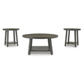 Signature Design by Ashley Caitbrook Neutral 3 Piece Table Set with Coffee & 2 End Tables, Grayish Brown