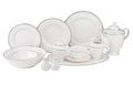 Euro Porcelain 57-pc Banquet Dinnerware Set, Luxury Bone China Tableware, Service for 8