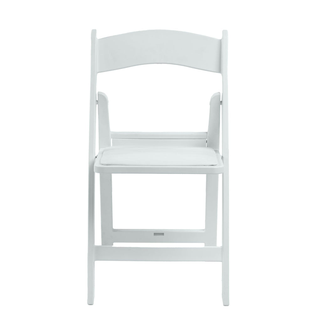Real Relax White Resin Folding Chairs with Cushion - Comfortable Foldable Plastic Chair - Stackable Chairs with Padded Seats - Indoor/Outdoor Chairs for Events, 600lbs Capacity(10 Pack)