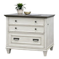 BOWERY HILL Wood Lateral File with Locking Legal/Letter File Drawer in White, Solid Wood, Sturdy Construction, Office Storage, Secure Document Organization, Durable Home or Work Use