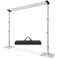 Jiang&Rong 10x10Ft Three Crossbar Backdrop Stand - Heavy Duty Adjustable Metal Frame with Drape Kit, Photographic Studio Backdrop Stand for Wedding, Birthday Party, Banquet Decorations, Events