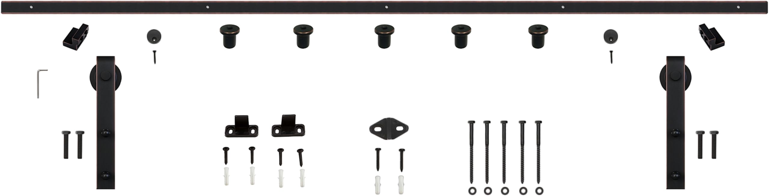Miseno MBDH0005X78 78-3/4" Bent Strap Barn Door Hardware Kit - Oil Rubbed Bronze