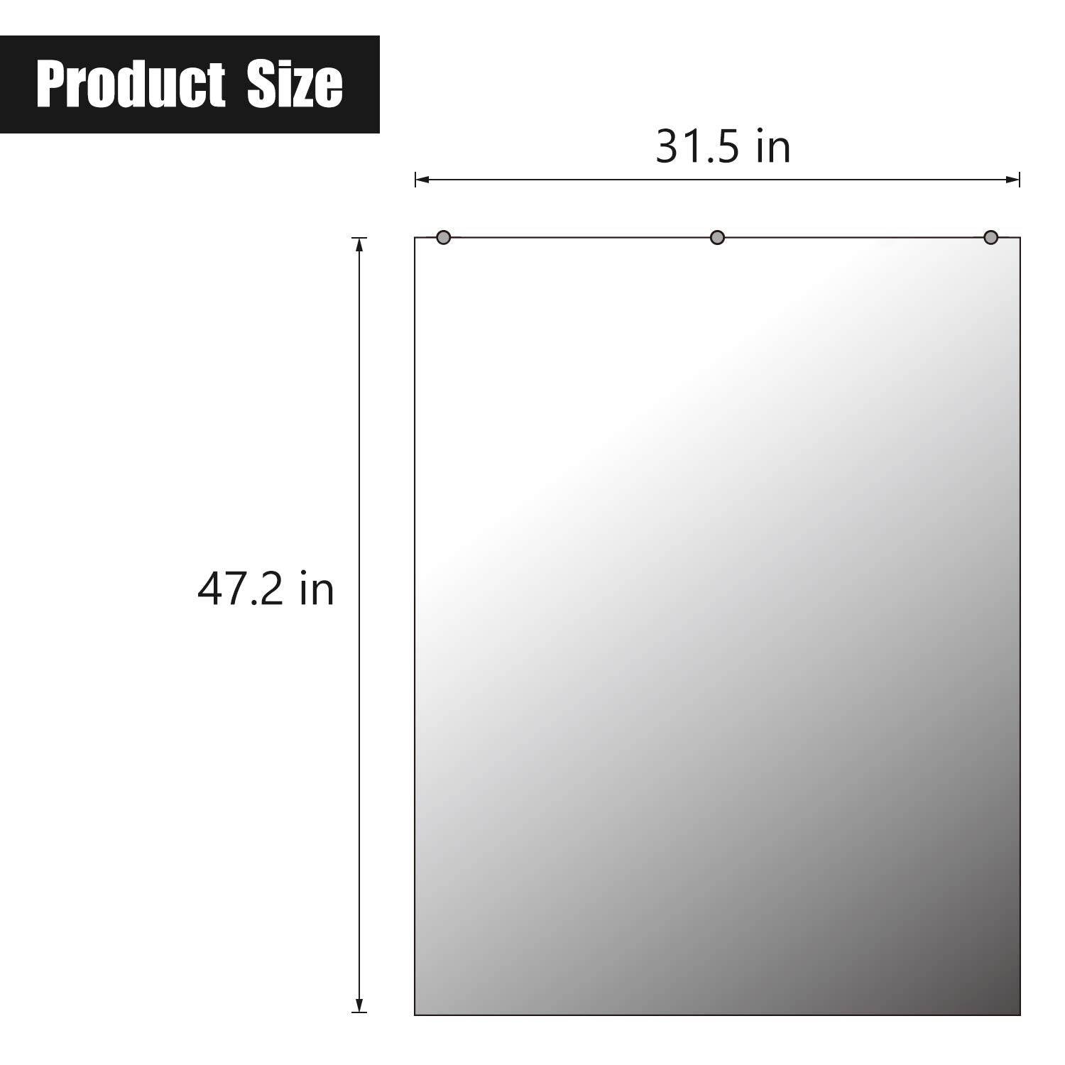 Trico-op Wall-Mounted Gym Activity Mirror for Gymnastics, Yoga, Fitness, Dancing-48”x32” (3)