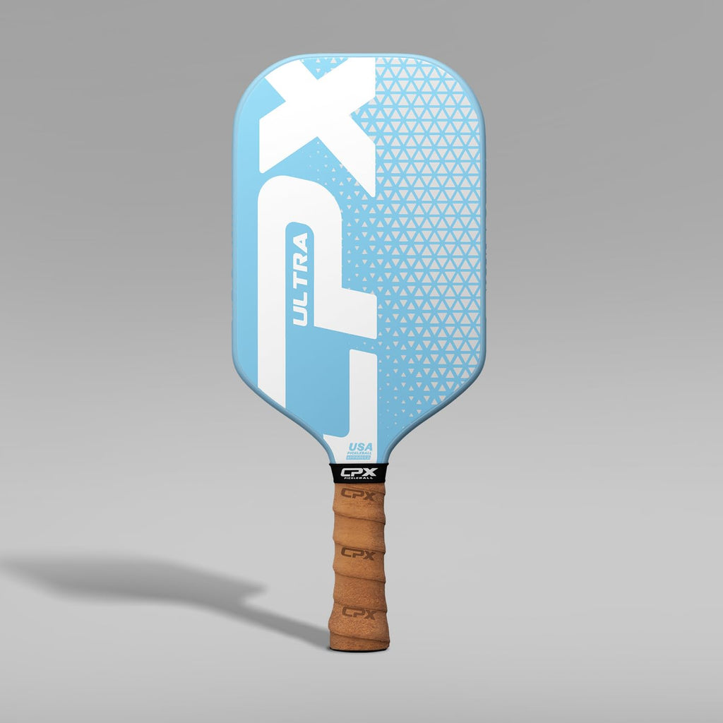 CPX Ultra Series Fiber-Reinforced Friction Surface Pickleball Paddle - 16mm Polypropylene Honeycomb Core, Lightweight for Speed (Azure)