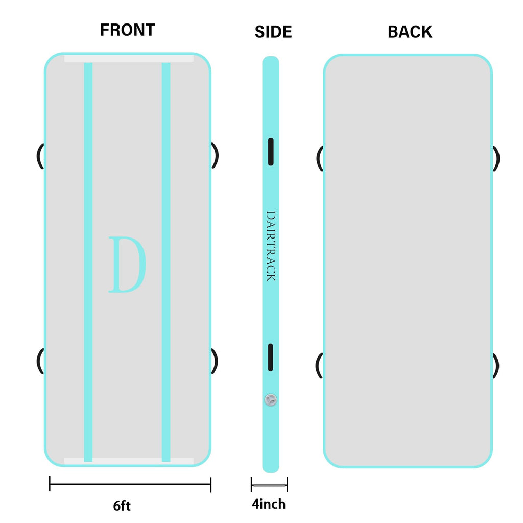 Air Tumbling Mat 13/16/20/23/26ftInflatable Gymnastics Mats 6ft wide Tumble Track with Pump for Home/Gym/Outdoor/Training/Water/Cheerleading/Yoga