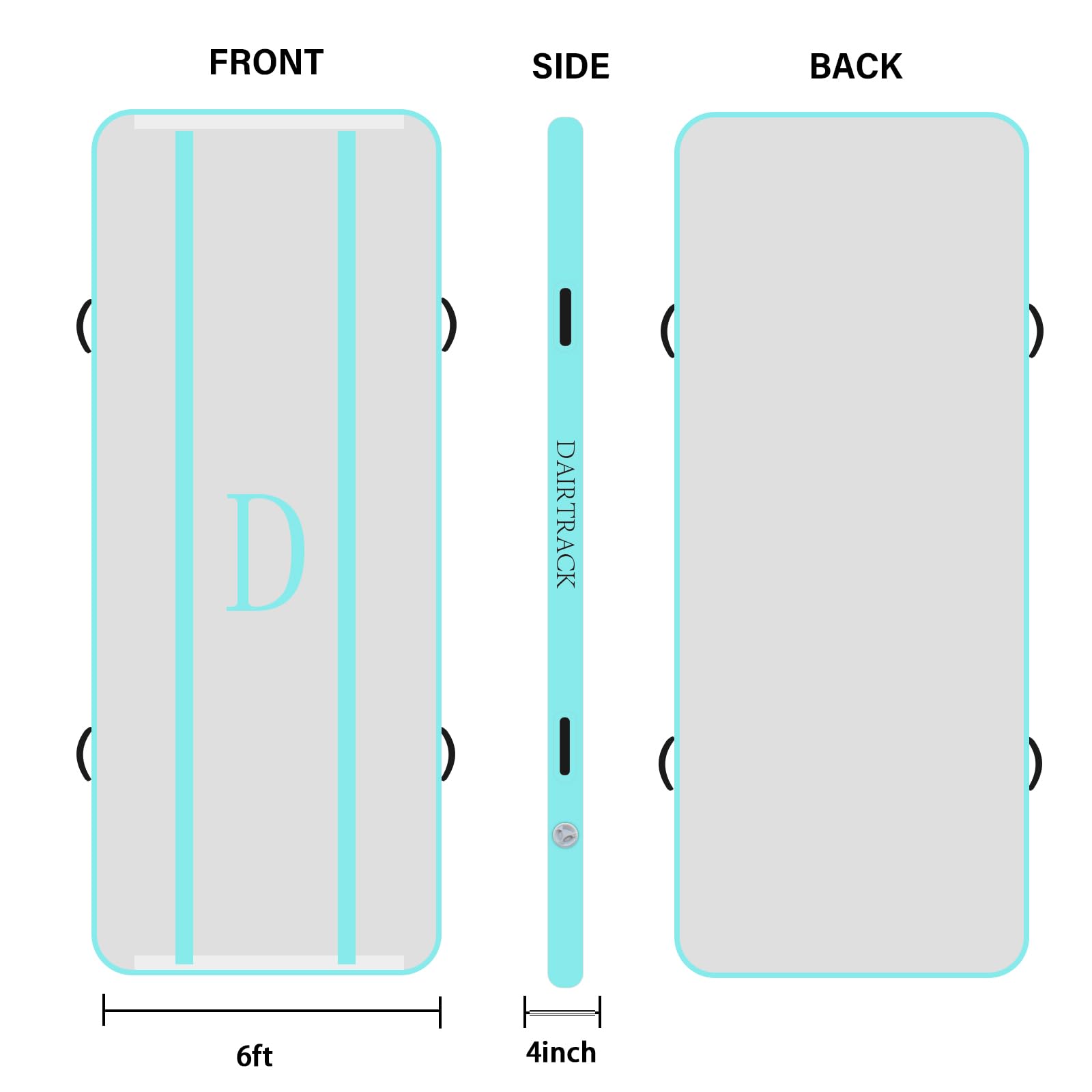 Air Tumbling Mat 13/16/20/23/26ftInflatable Gymnastics Mats 6ft wide Tumble Track with Pump for Home/Gym/Outdoor/Training/Water/Cheerleading/Yoga