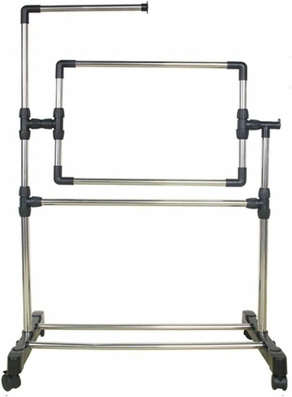 Stainless Steel Adjustable Height Embroidery Stand Cross Stitch Frame,360 Degrees Rotatable Wooden Floor Tabletop Tapestry Frame Craft Stand,Standing Lap Table for Art Craft Sewing Holder~/