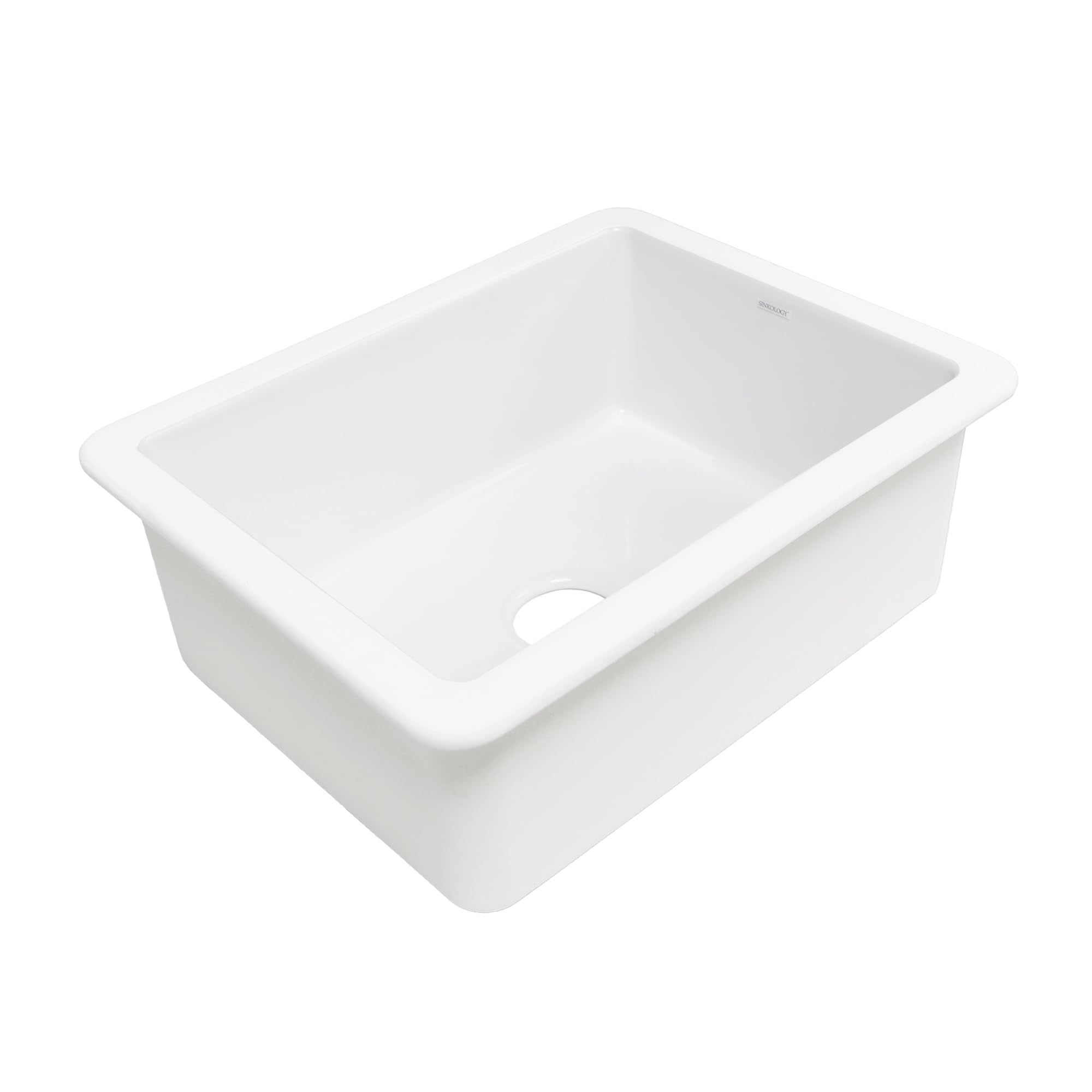 Sinkology Eden 23 Inch Undermount Fireclay Kitchen Sink White Single Bowl – Deep Basin, Fits 26 Inch Cabinet