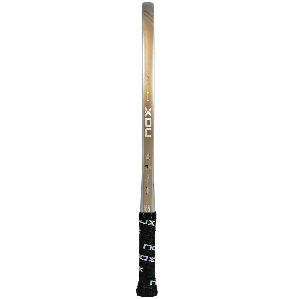 Beach Tennis Racket NG17 Luxury 2023 | High-Performance Beach Tennis Paddle | 18K Aluminized Carbon w/HR3 Black Eva Core | Exclusive Spin & Dynamic Composite Structure | Rough Surface for Extra Spin