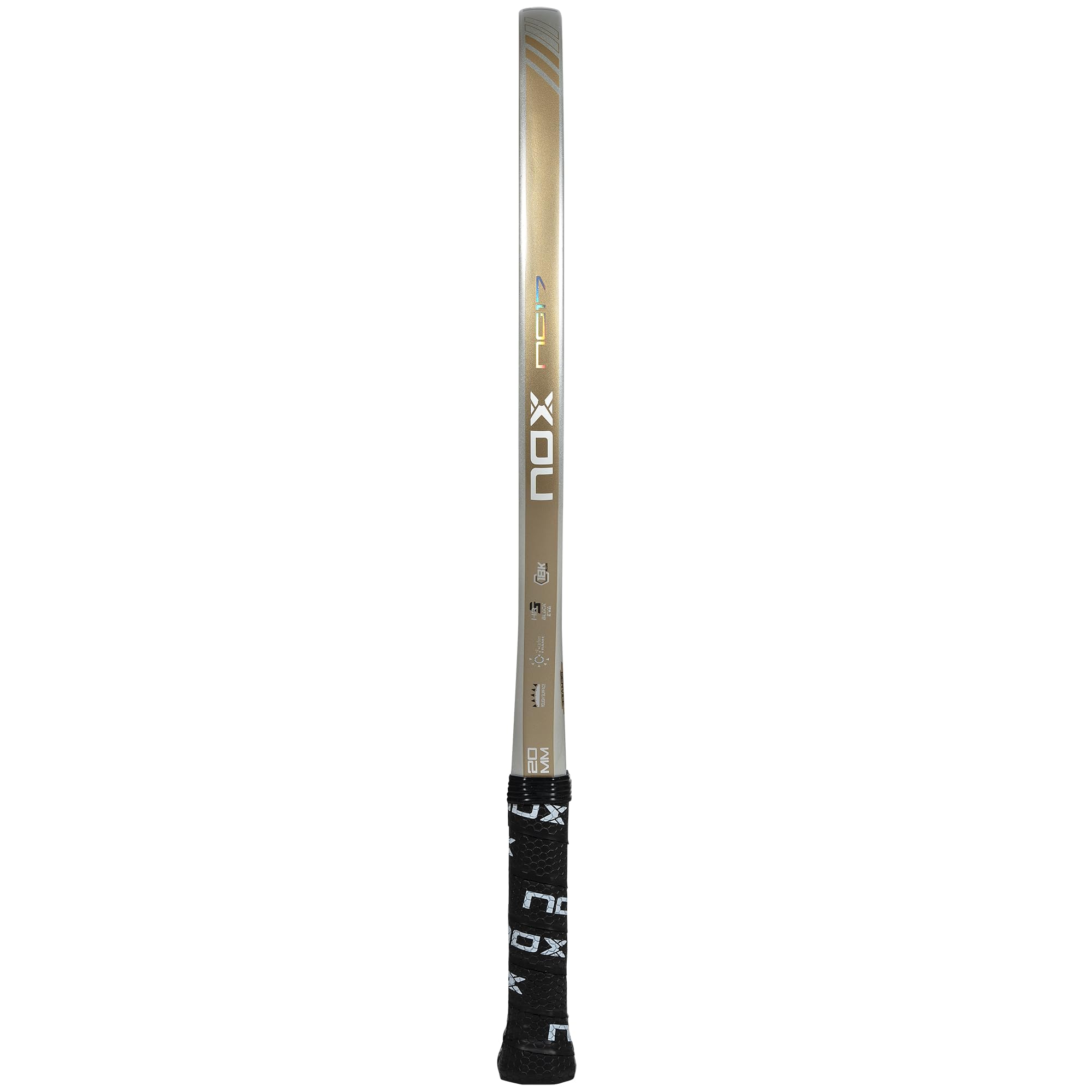 Beach Tennis Racket NG17 Luxury 2023 | High-Performance Beach Tennis Paddle | 18K Aluminized Carbon w/HR3 Black Eva Core | Exclusive Spin & Dynamic Composite Structure | Rough Surface for Extra Spin