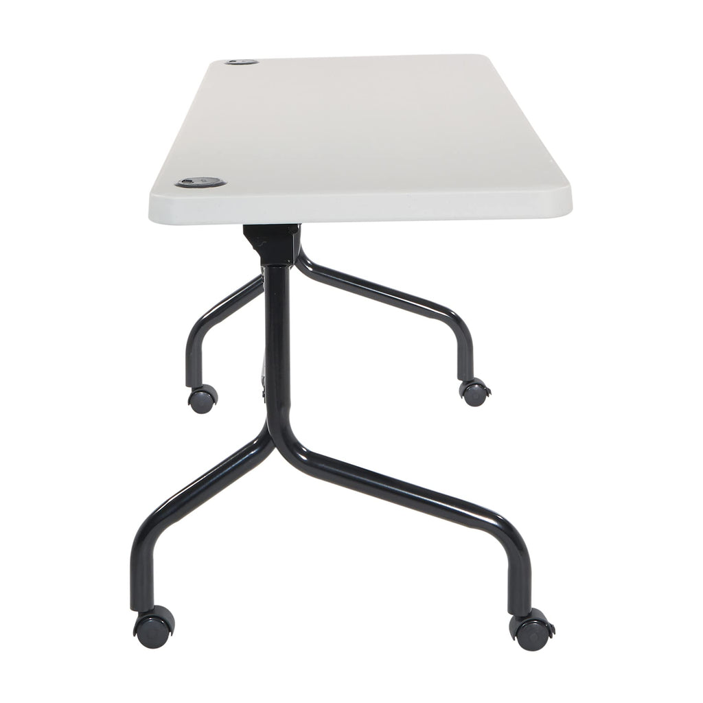 Office Star Resin Multipurpose Flip Training Table with Locking Casters for Home and Office, 5 Feet
