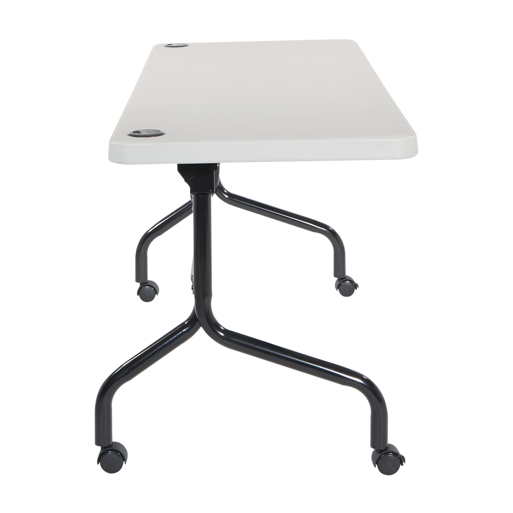 Office Star Resin Multipurpose Flip Training Table with Locking Casters for Home and Office, 5 Feet