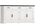 usikey 59” Large Buffet Cabinet with 4 Doors and 3 Drawers, Buffet Sideboard Cabinet with Storage and 2 Adjustable Shelves, Coffee Bar, Wine Bar for Living Room, White
