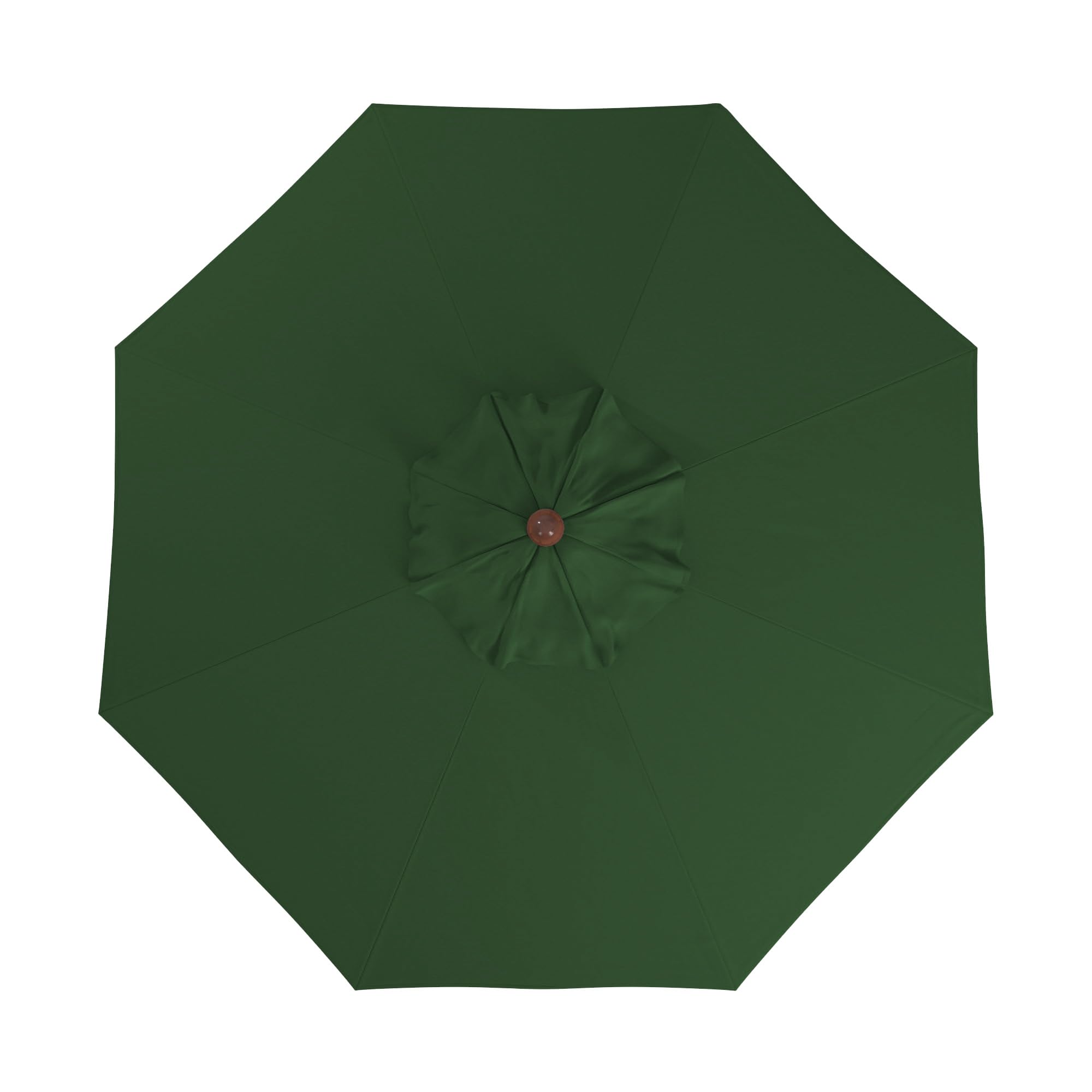 California Umbrella 9' Premium Commercial Hardwood Patio Umbrella, Manual Lift With Pacifica Hunter Green Fabric