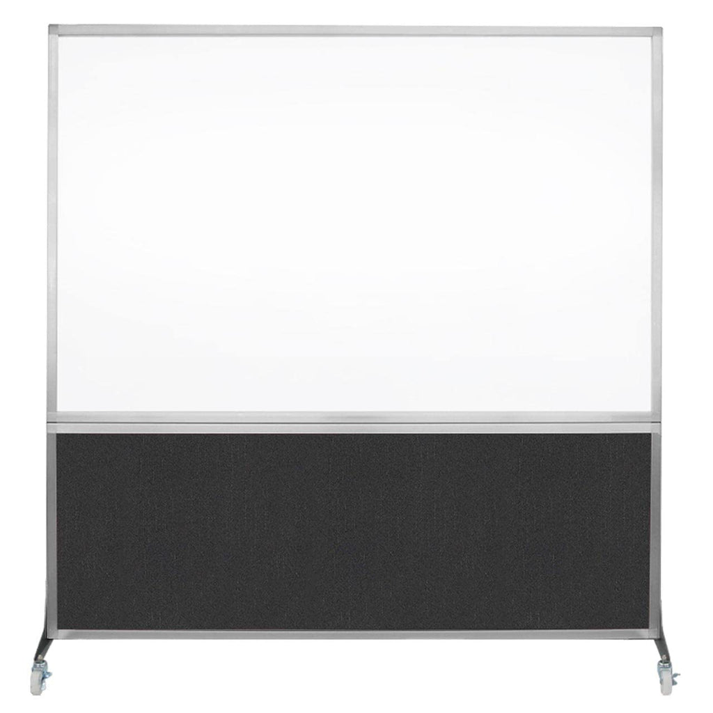 DivideWrite Mobile Whiteboard | Double Sided Dry Erase Board | Portable Office Cubicle Partition | Display for Classrooms, Conference Rooms, Meeting Areas and More | Black Fabric 6' Wide X 6' Tall