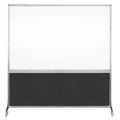 DivideWrite Mobile Whiteboard | Double Sided Dry Erase Board | Portable Office Cubicle Partition | Display for Classrooms, Conference Rooms, Meeting Areas and More | Black Fabric 6' Wide X 6' Tall