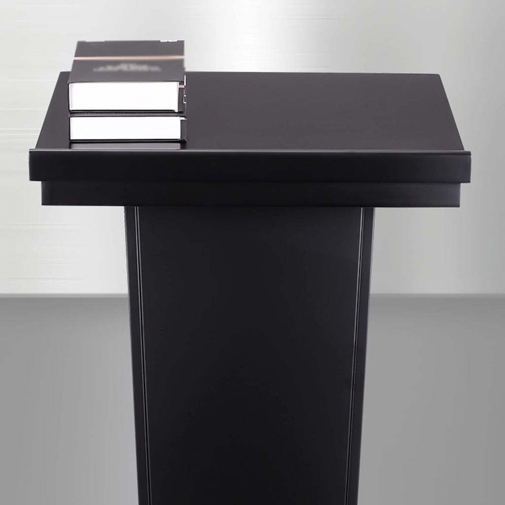 FAiruo Stand Up Lectern Podium,Tilt Design Standing Desk Host Stage Speaking Reading Table, for Classroom Conference and Auditorium/Black/58x48x120cm