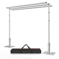 10x10 Triple Crossbar Pipe and Drape Stand Kit, Heavy Duty Backdrop Stand Adjustable, Sturdy Metal Back Drop Decoration Frame with Flat Base for Parties, Flower Wall, Wedding,Trade Shows, Photo Shoot