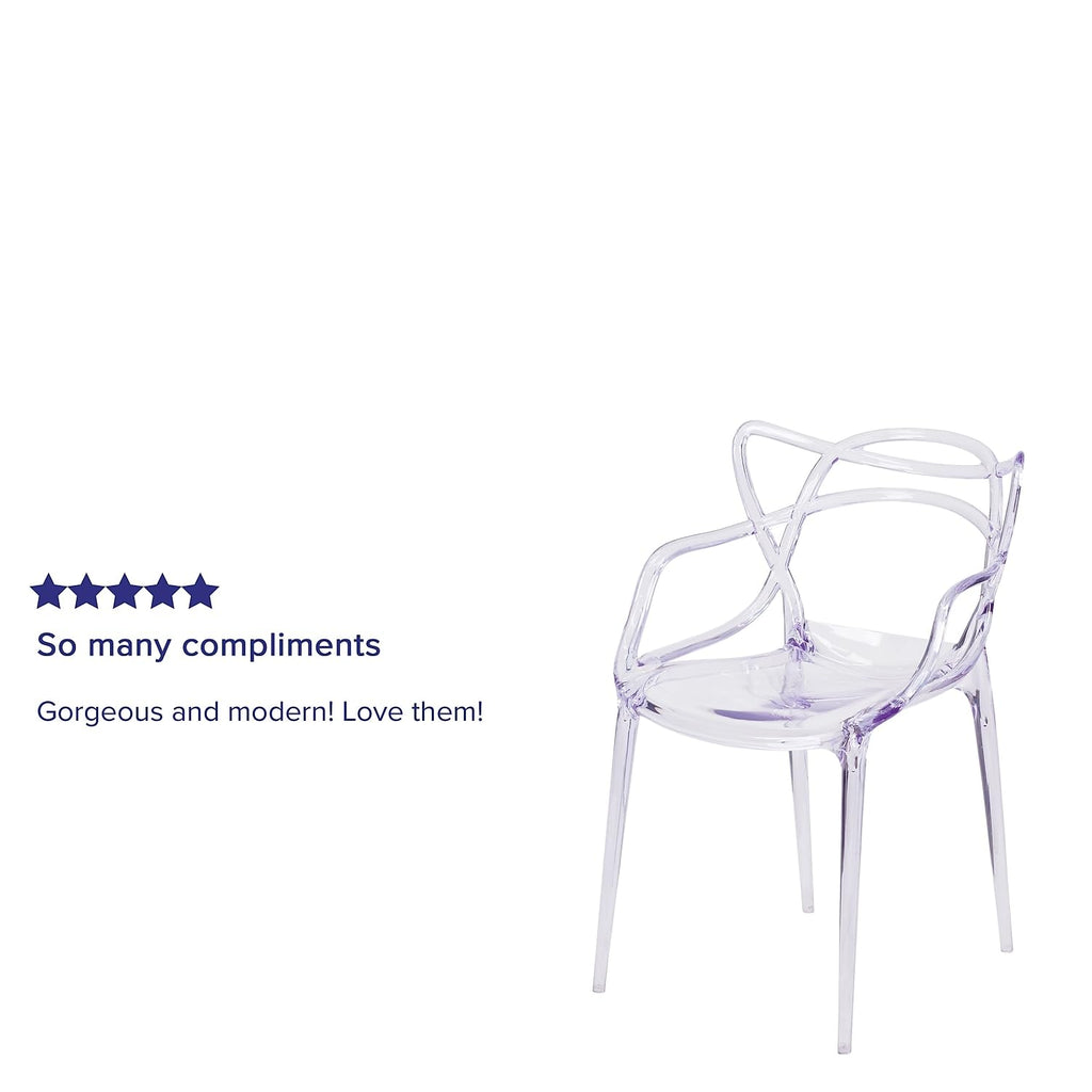 Flash Furniture Josh 4 Pack Nesting Series Transparent Stacking Side Chair