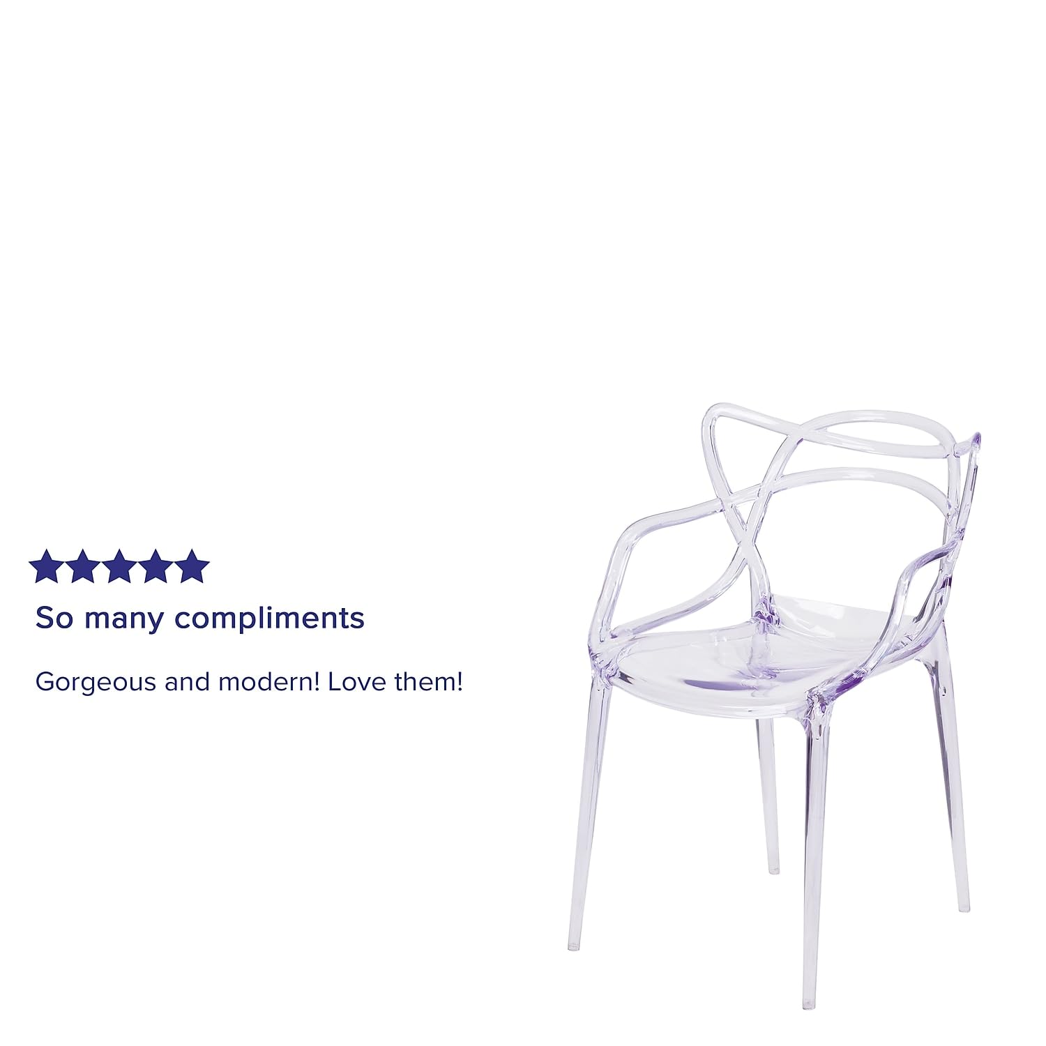 Flash Furniture Josh 4 Pack Nesting Series Transparent Stacking Side Chair