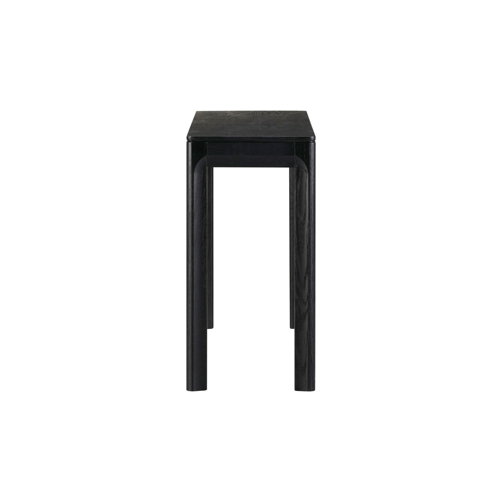 NTC Flow 47-Inch Console Table, Modern Solid Wood Entryway Table with Hidden Drawer, Waterproof & Heat Resistant, Narrow Table for Hallway, Living Room & Foyer, Burnt Black
