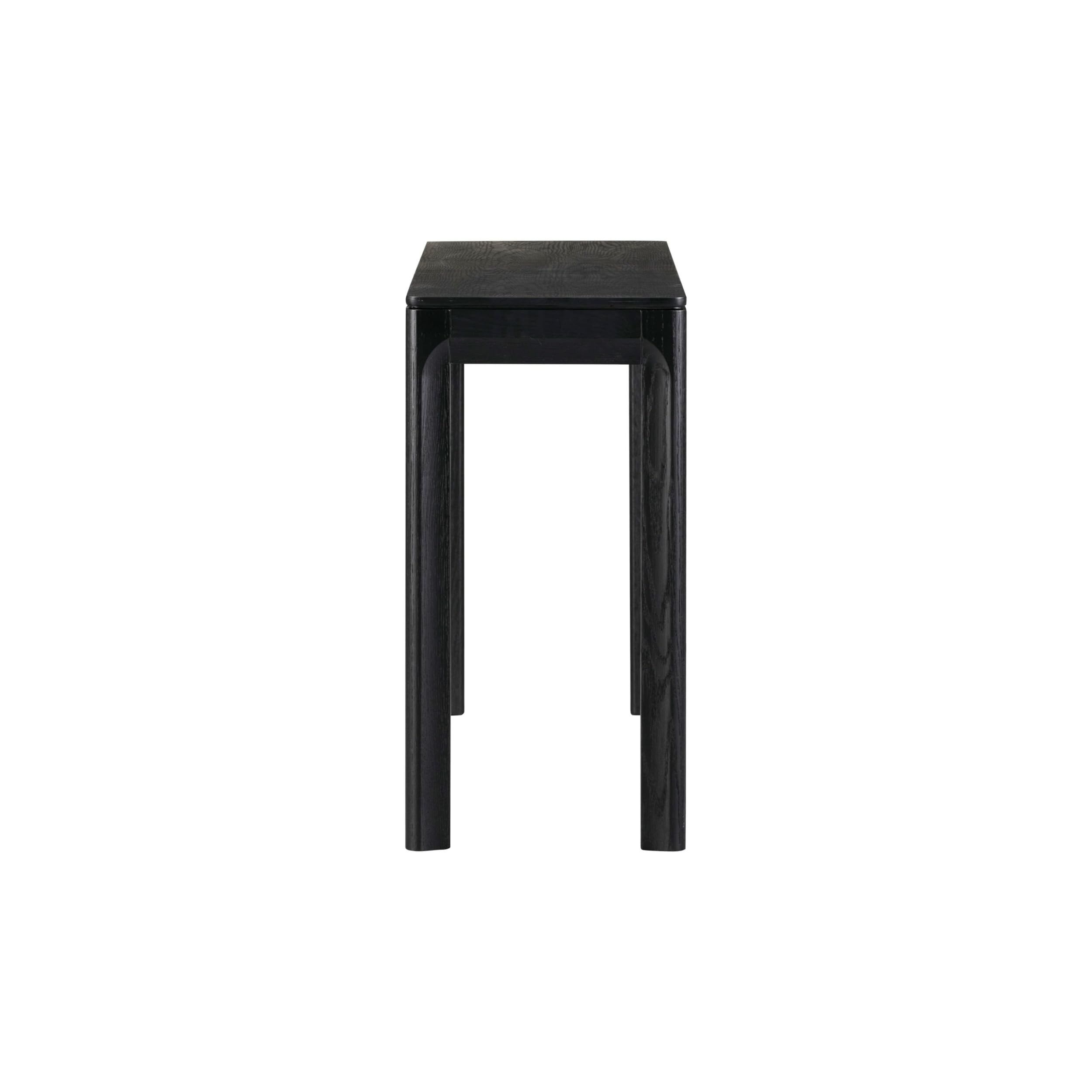 NTC Flow 47-Inch Console Table, Modern Solid Wood Entryway Table with Hidden Drawer, Waterproof & Heat Resistant, Narrow Table for Hallway, Living Room & Foyer, Burnt Black