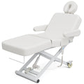 SyyBhb 6.7" Thickened Fully Electric Massage Table Professional for Clients, Customized Angle Adjustable and Electric Lift 3 Motor, Heavy Duty Frame, Exam/Treatment/Spa/Tattoo/Facial, White