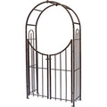 Panacea Products Arched Top Garden Arbor with Gate, Brushed Bronze